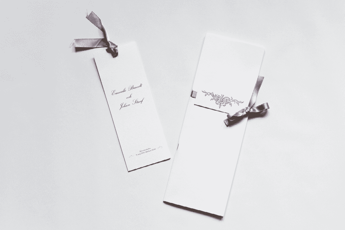 Vigselprogram och festprogram.